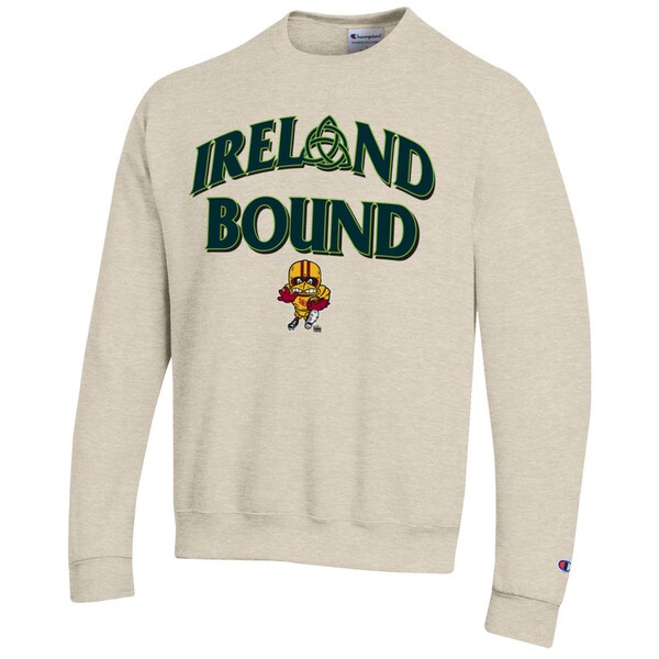 Champion Ireland Bound Football Cy Oatmeal Crewneck Sweatshirt